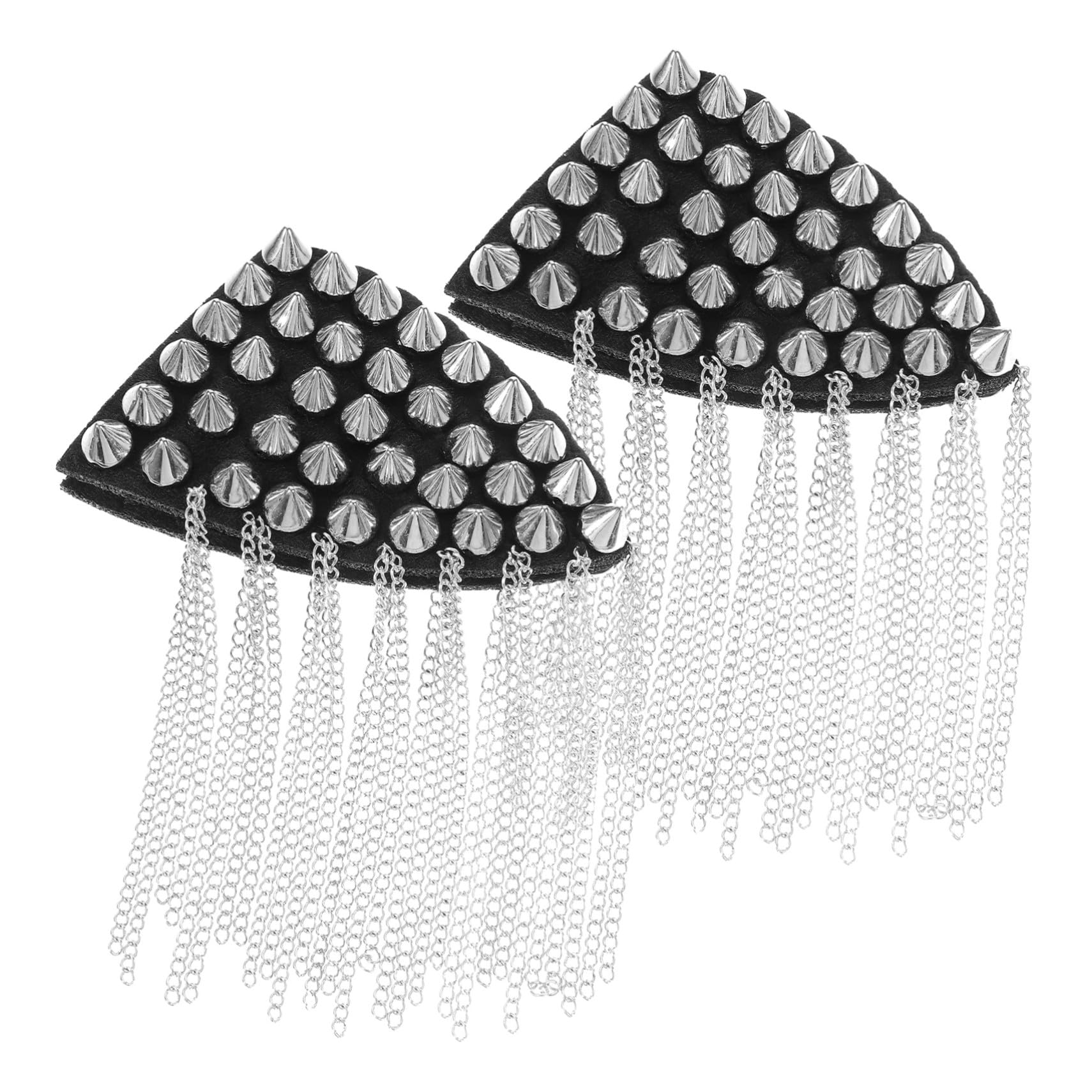 WEKAMOS 2pcs Tassel Chain Rivet Epaulettes Shoulder Boards Badge Costume Decoration for Uniforms and Clothing Accessories