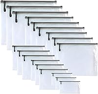 Vista 1 de 18 unidades, bolsas de malla de plástico con cremallera para documentos, carpetas de archivos con cremallera para suministros de oficina, viajes