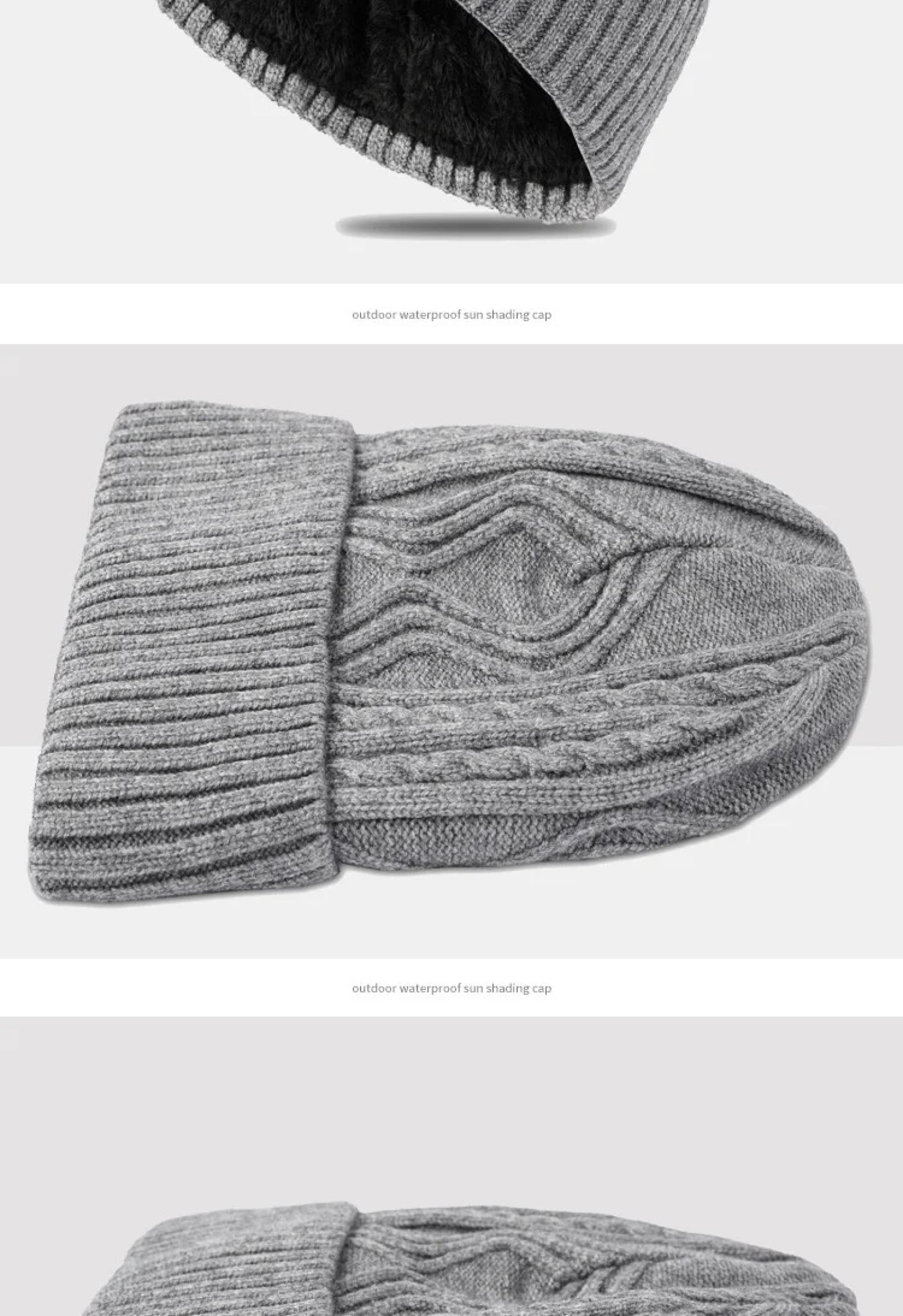 Czapki Czapki Skullies Czapki Beanie Czapka Męska Zimowa Narciarska Grube Ciepłe Futrzane Czapki Skullies Duża Głowa Mężczyzna Dzianinowa Czapka