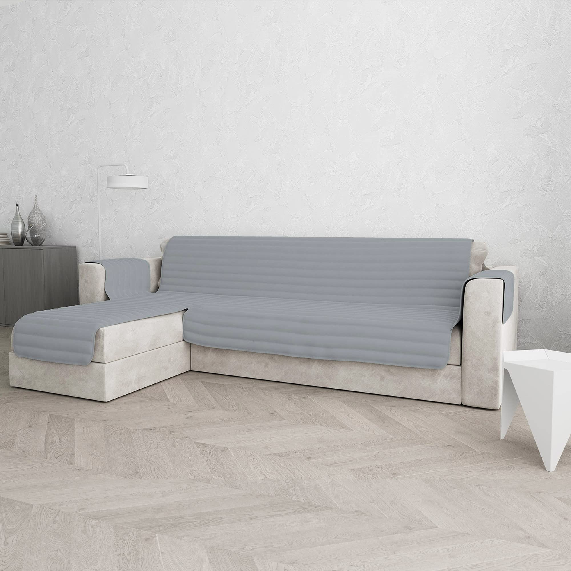 Italian Bed Linen Trendy Doubleface Sofa Cover, Grey 240cm, 100% microfiber,