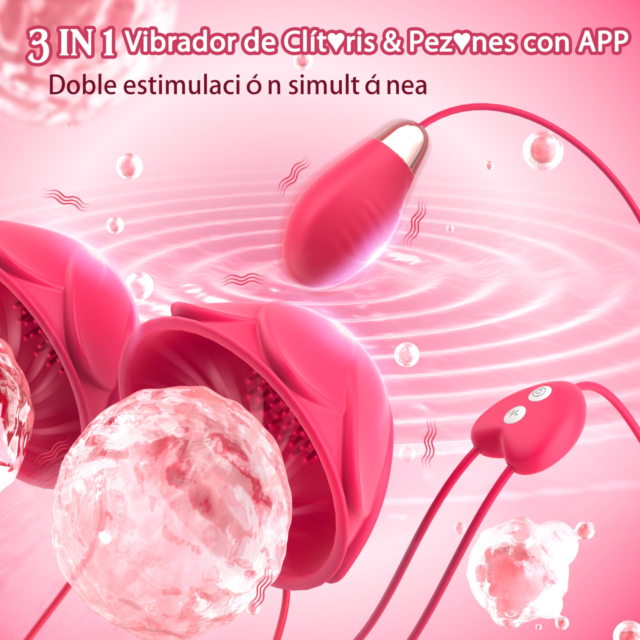Vibradorador Mujer Juguetes Eróticos para Pareja Sexuales - Masajeador de Pezón Vibrante Vibrador para Pezones BDSM, Vibradorador Clítoris con APP Juguetes Eróticos para Adultos Masajeador de Succión