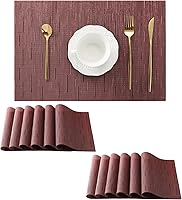 Vista 76 de Leetaltree - Manteles individuales, resistentes al calor, antideslizantes, para mesa de comedor, lavables, duraderos, tejido de PVC