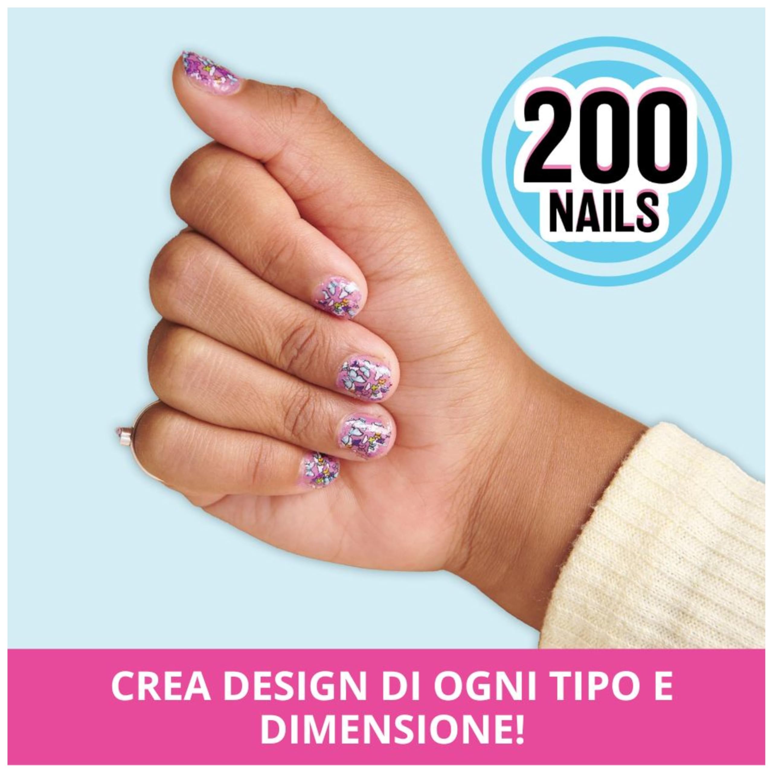 Cool Maker, GO GLAM, Macchina Decora Unghie, Decora 200 Unghie con 4 Motivi, 2 Applicatori di Smalto e Maschera per Unghie. Giocattoli Creativi per bambine, 7+ anni