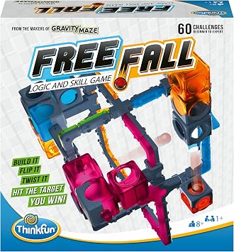 ThinkFun Freefall - Logic-Based Marble Maze Game | Skill Enhancing | Fun for Kids, Teens, Adults | Mind-Stimulating Puzzles | Single or Multiplayer