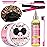 Edge Control Wax for Women Strong Hold - Edge Smoother Edge Wax Styling Gel Edge Control Wax for Black Hair - Rose & Castor Hair Oil for Hair Growth Strengthening Hair Oil Briad Bonnet Brush Set