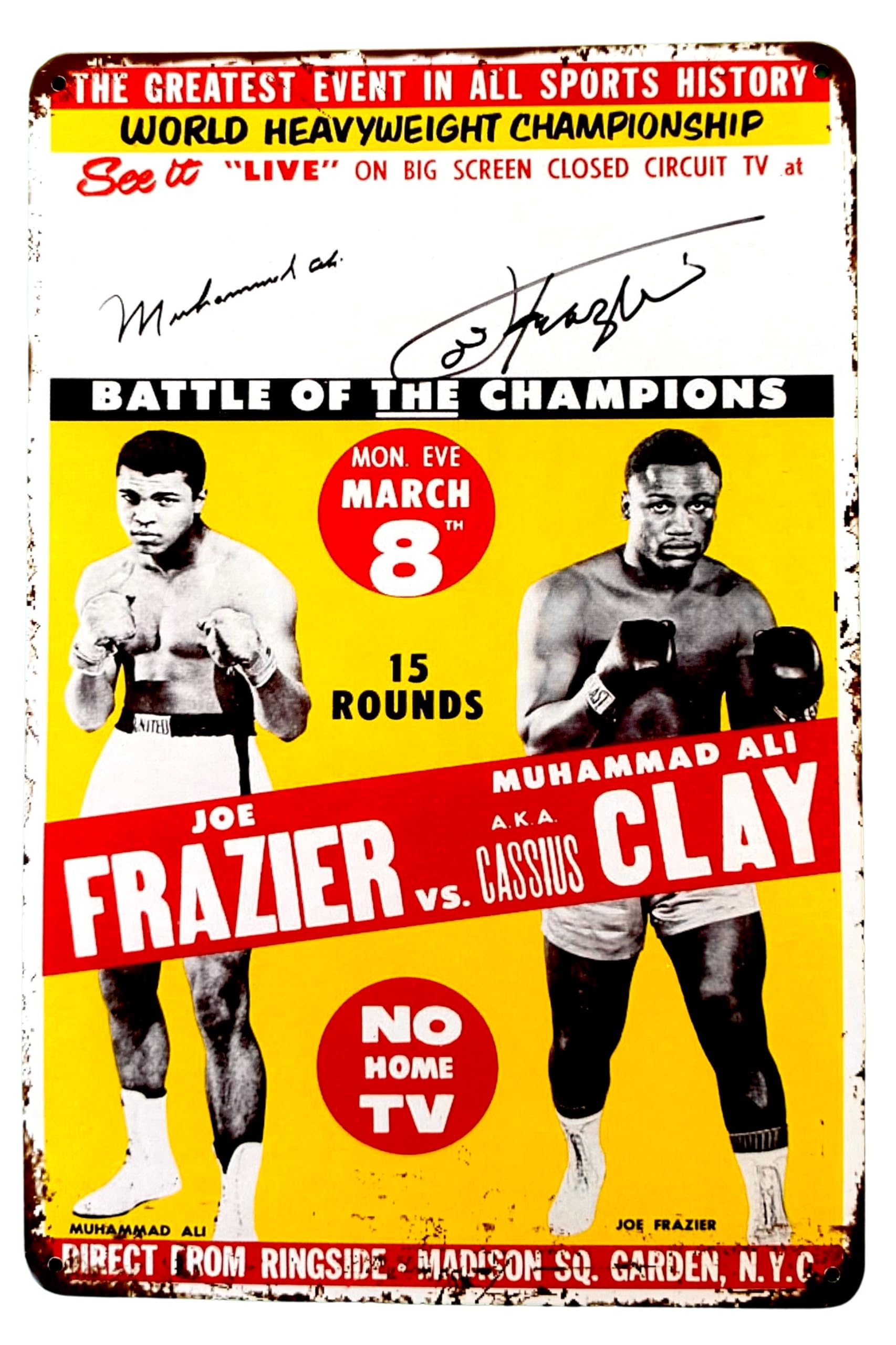 DiiliHiiri Poster Antique Boxing Poster Muhammad Ali vs. Joe Frazier 1971 Metallic Vintage DiiliHiiri Poster 30x20cm Gift for Boxing Enthusiasts (2635-303)