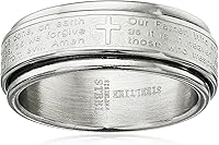 Vista 5 de Yaxa Essentials Steeltime - Anillo giratorio chapado en oro de 18 quilates para hombre, con oración Our Father (anteriormente Yaxa Collection)