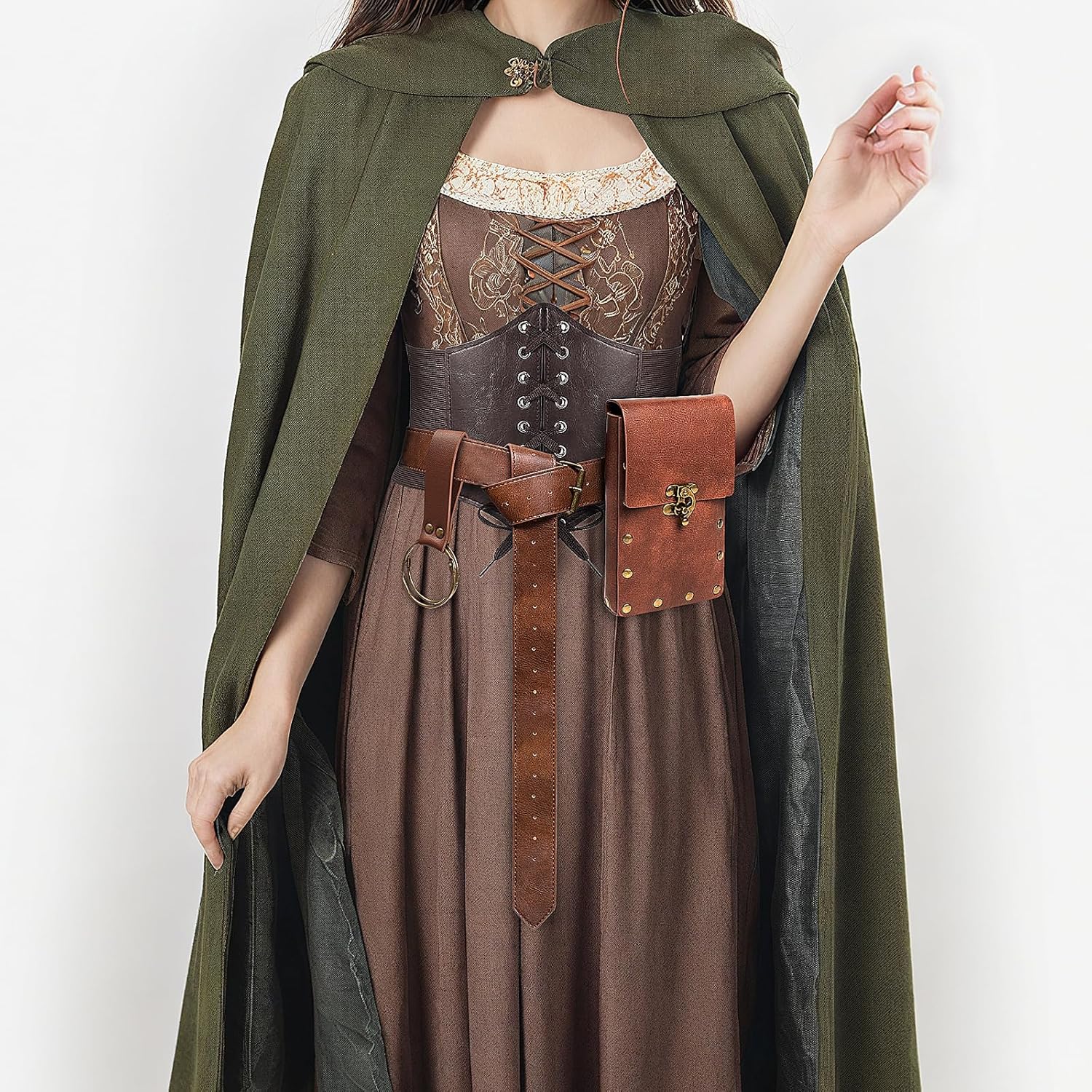 Renaissance Costume Sets Corset Waistband Belt Pouch Purse Magic Potion Bottle Skirt Hike Steampunk Medieval Halloween - Image 2