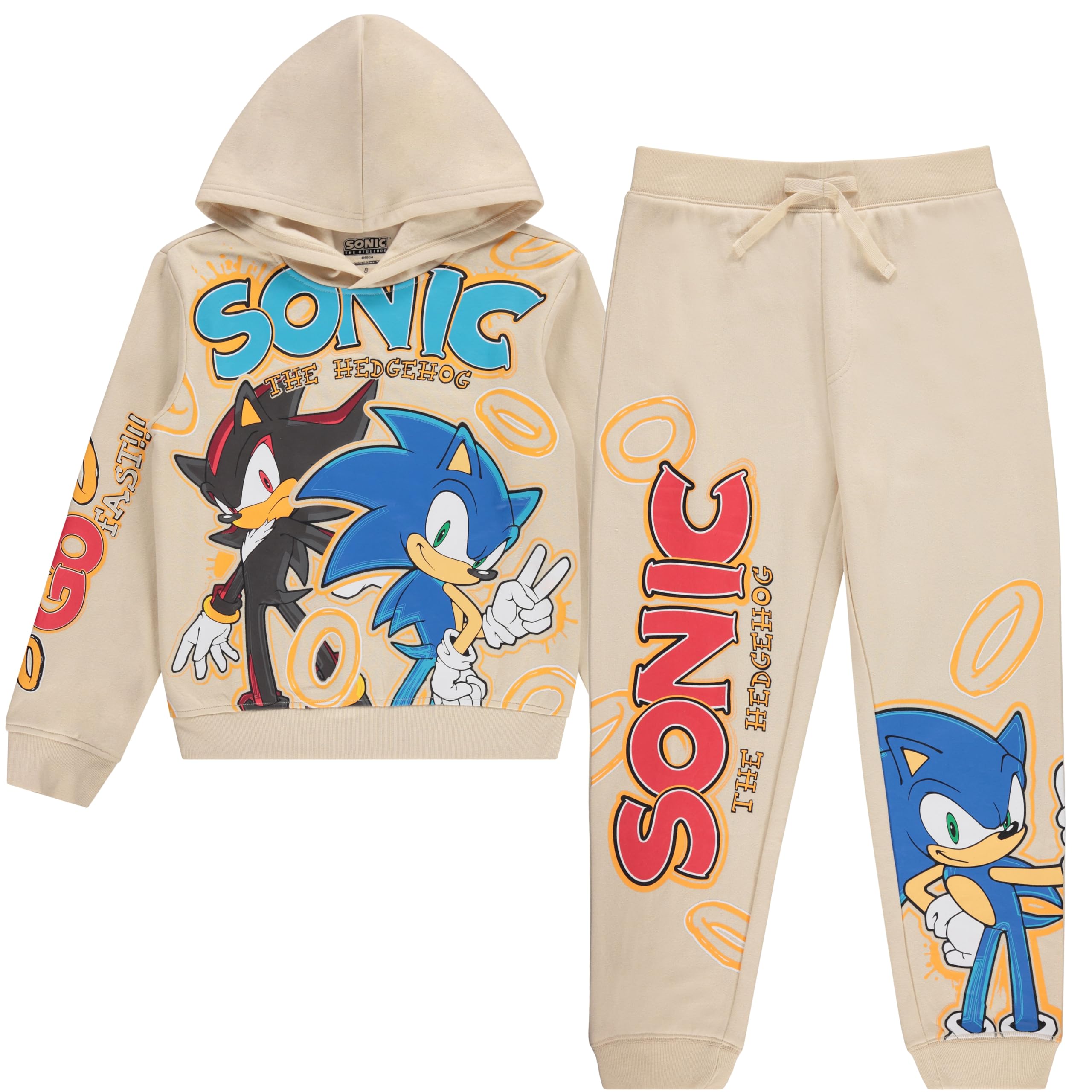 Sonic The Hedgehog Boys Hoodie and Jogger Set, 2-Piece Graphic Outfit, Sizes 4-20