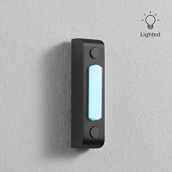 Heath Zenith Black Metal Wired Lighted Push Doorbell Button | Lighted, Surface Mount, Screw Terminal, 16V Max, Outdoor, Replacement