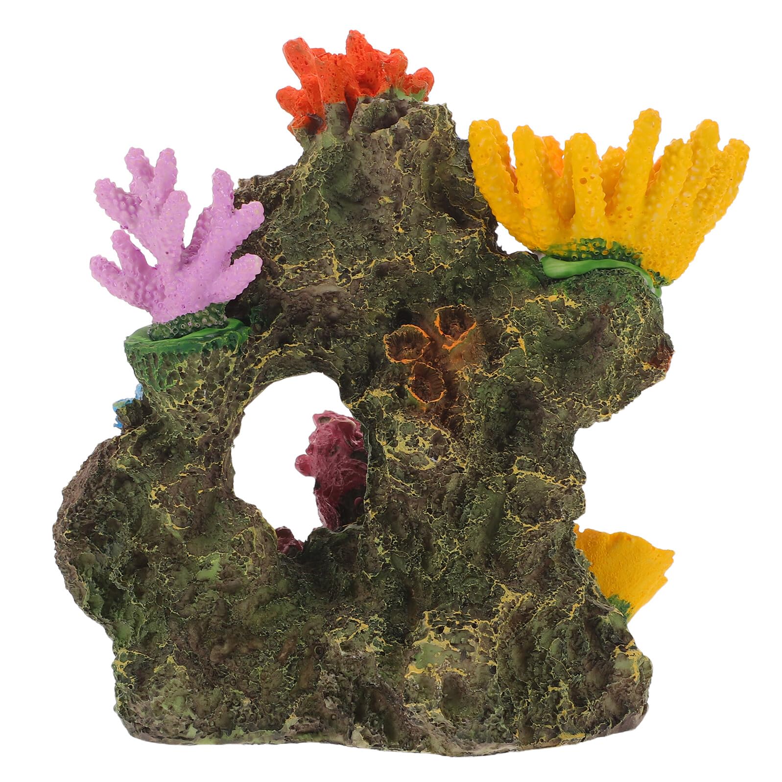 Mikikit Sztuczna Dekoracja Koralowa Do Akwarium z Żywicy Realistyczna Imitacja Rafy Koralowej Ozdoba Do Terrarium Wodnego Naturalne Schronienie dla Ryb Trwała Ozdoba
