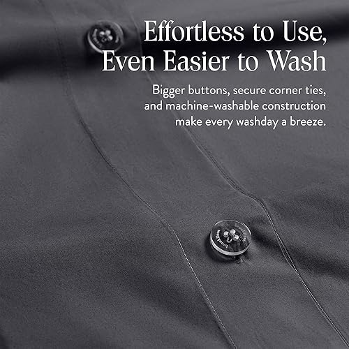 Miniatura 14 de Brooklinen Funda de edredón de percal de lujo, 100% algodón, fresca, nítida, lazos de esquina extralargos, cierre de botones, suave y transpirable