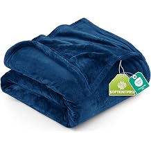 Utopia Bedding Fleece Blanket Queen Size Navy (90x90 Inches) Ultra Soft Warm Lightweight Microfiber Breathable Anti-Static Cozy Bed Blanket, All-Season Home Decor Gift for Women and Men