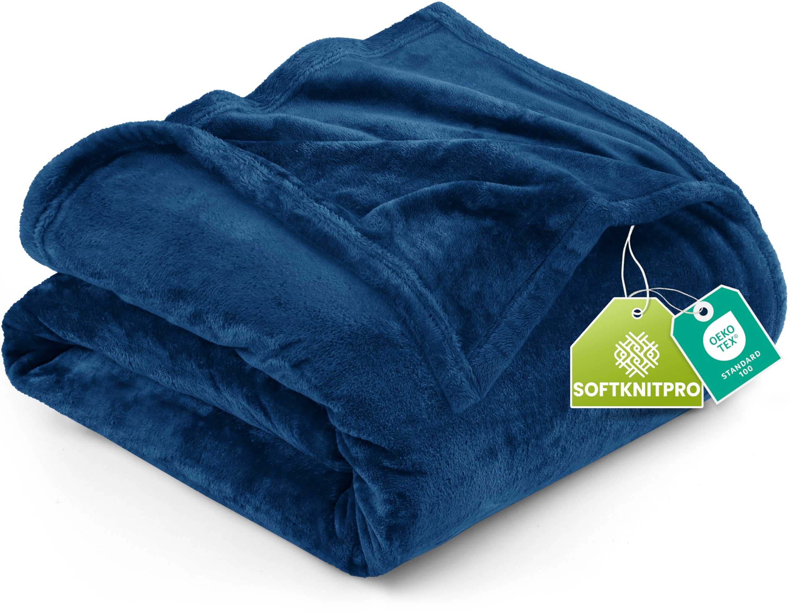 Utopia Bedding Navy Queen Fleece Blanket 228X228cm 300Gsm – Soft Fluffy Large Versatile Luxury Decorative Throw For Sofa, Bed & Settees – Cosy Breathable Warm Blanket, All Weather Gift,