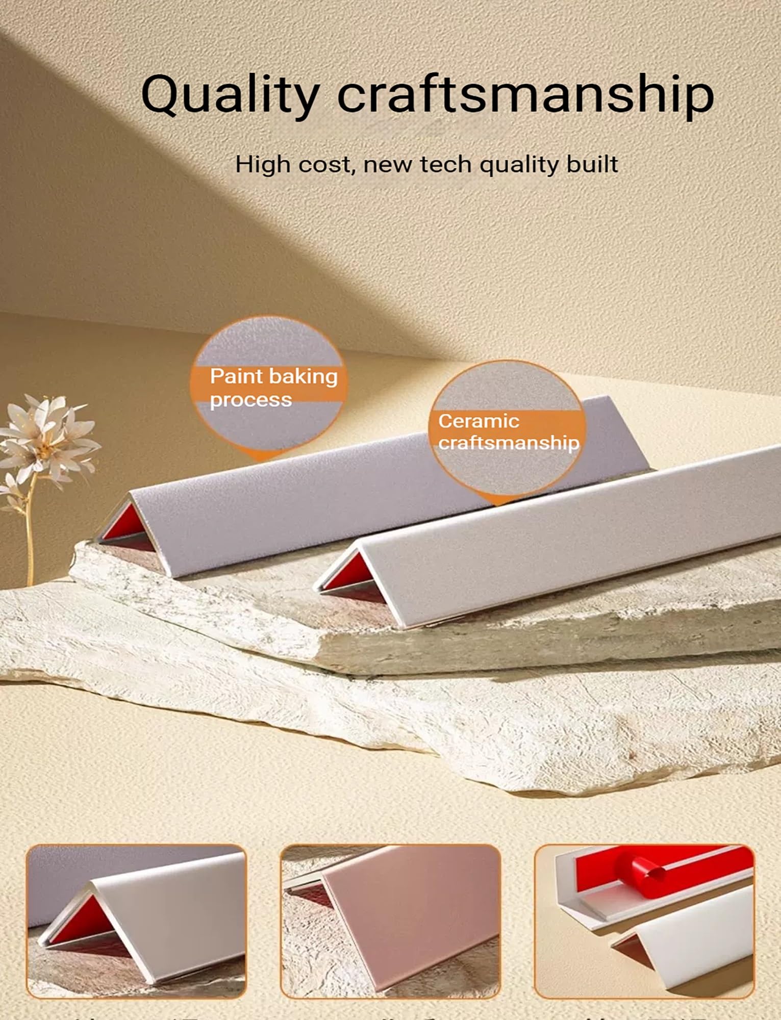 Genérico Protectores de Esquina de Pared autoadhesivos de Aluminio Grueso de 1 "de Ancho, Parachoques de Muebles de Pared, cojín de Esquina a Prueba de Seguridad, Borde de Mesa(Color8,120cm/3.9ft)