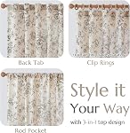 jinchan Lined Linen Curtains Floral Curtains for Living Room 84 Inches Long Black Peony Flower Printed Curtains Rod Pocket Back Tab Farmhouse Patterned Drapes Bedroom Window Curtains Set 2 Panels | Privacy lining, light filtering drapes, vintage, cot