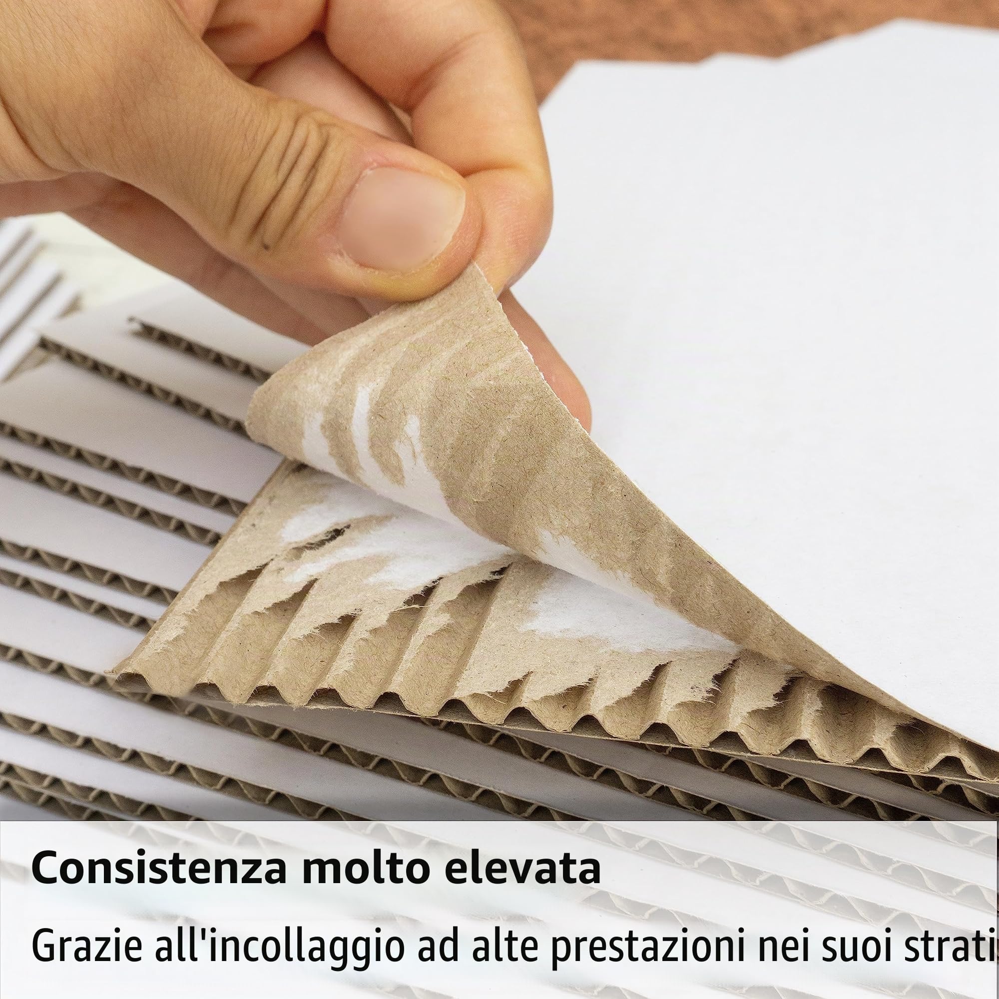 20 fogli di cartone ondulato, bianco DIN A4 (210 x 297 mm), cartone ondulato, 4 mm, per lavori manuali, rinforzo di buste, scatole, modellismo