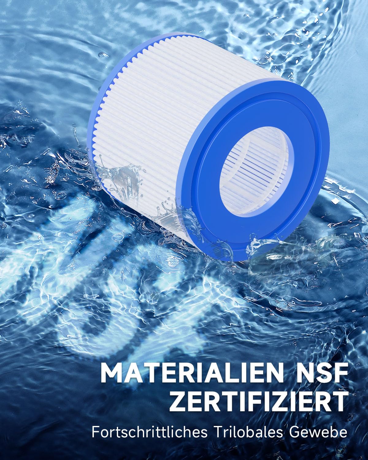 AQUALTRA Filter S1 für Pool, Kompatibel mit PureSpa Hot Tub Filter für 11692 29001E 107 x 71 MM 6 Stück