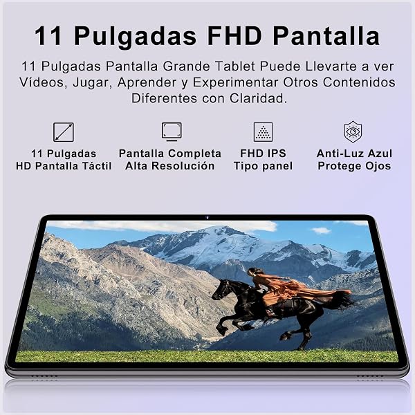 Tablet 11 pulgadas, Tableta Android, 24 GB RAM+256 GB ROM (2 TB TF), FHD IPS, Octa-Core, UFS 2.2 Flash, 8000 mAh, 5 MP + 13 MP, WiFi dual, BT 5.0, Widevine L1, Face ID, con Carcasa Metálica-Gris - 5