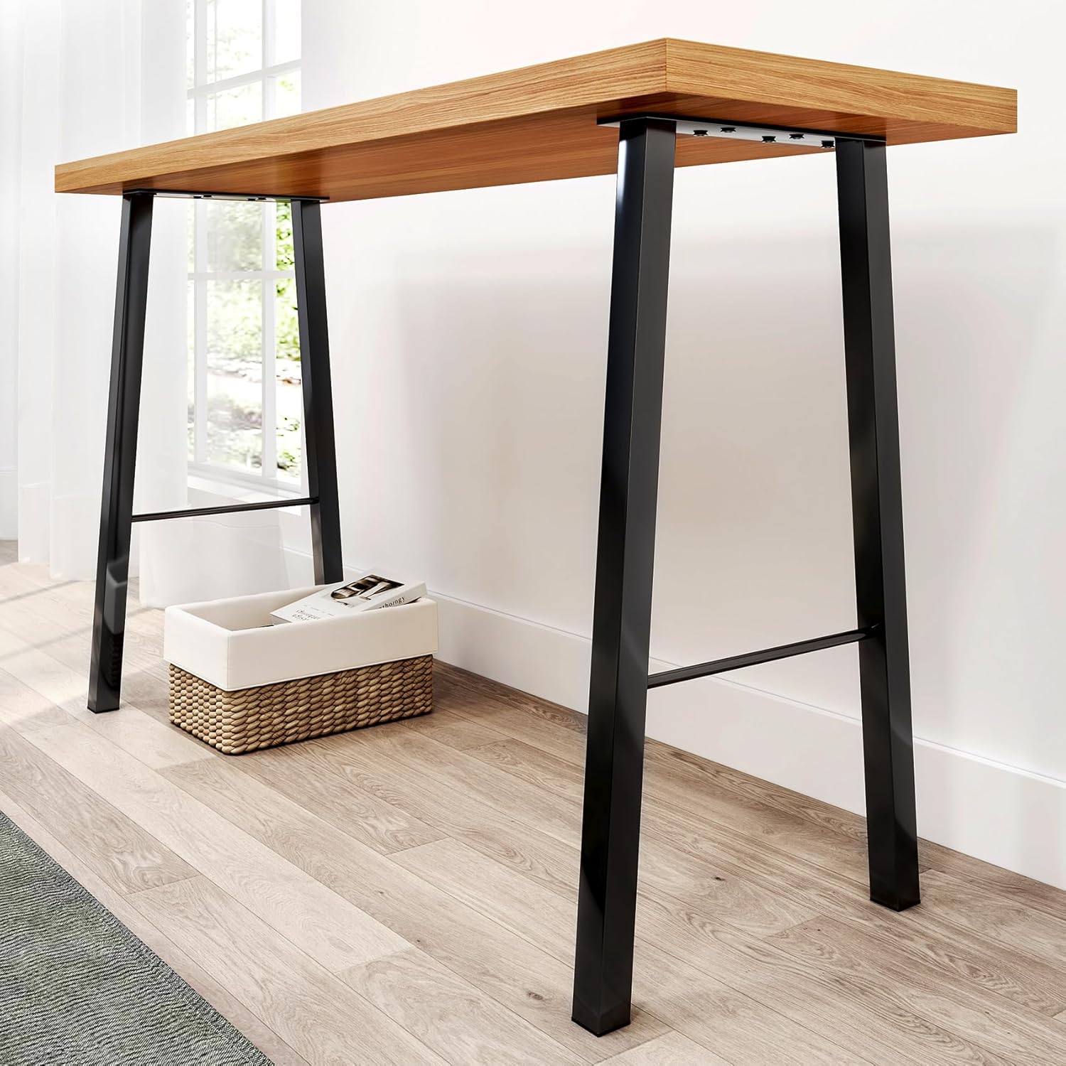 TC-HOMENY 34 Bar Table Legs - Furniture Legs Set of 2, Industrial Style Design Metal Legs for DIY Table Legs (14 Wide)