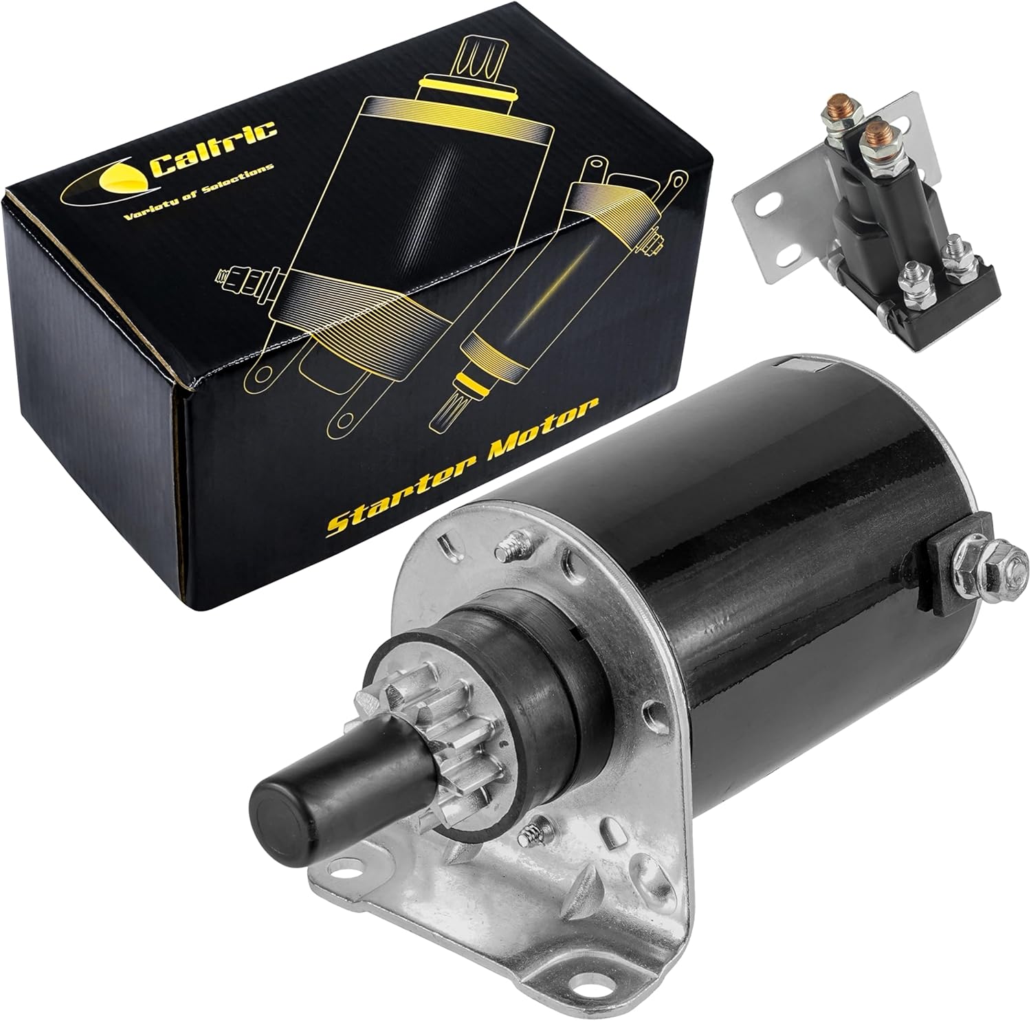 Caltric Starter and Solenoid Compatible with John Deere LT180 LTR180 Z445 Z465 EZtrak Residential