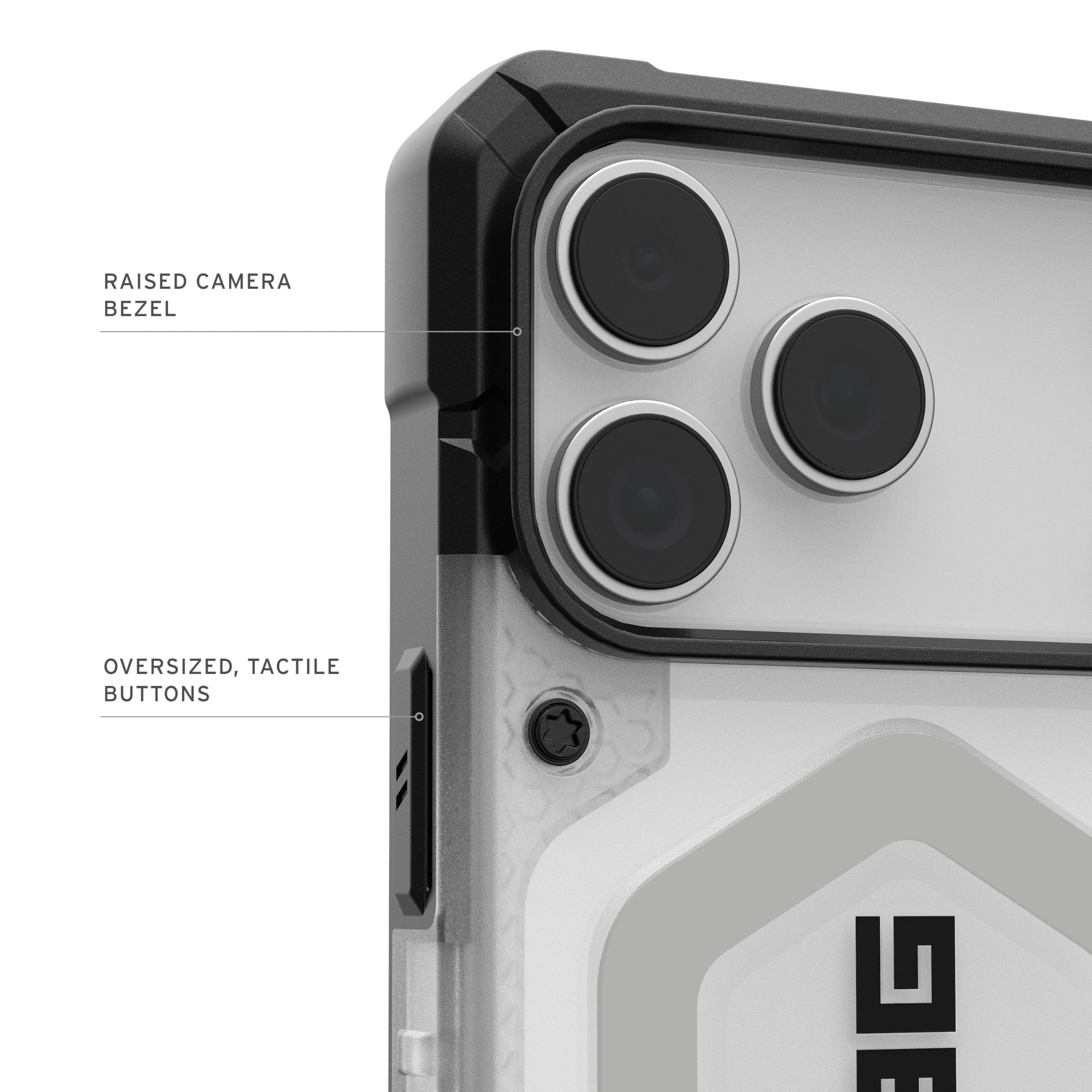 Urban Armor Gear Pathfinder MS Case Compatible con Apple iPhone 17 Pro MAX Funda (Carga inalámbrica/magnética, Protección según estándar Militar) Hielo/Plata