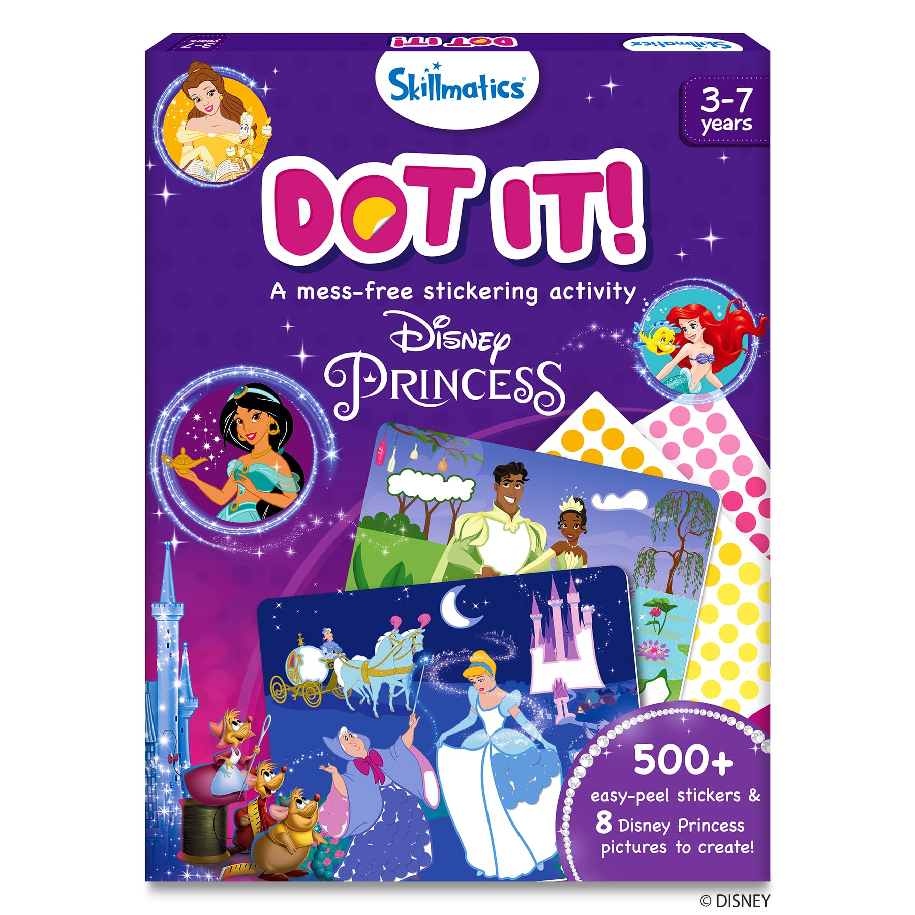 Skillmatics Dot It Sticker Art - Disney Princess, Mess-Free Fun for Kids, Stocking Stuffers, 500+ Stickers, Craft Kits, DIY Scrapbooking Activity, Travel Toys, Christmas Gifts for Ages 3, 4, 5, 6, 7Skillmatics Dot It Sticker Art - Disney Princess, Mess-Fr…