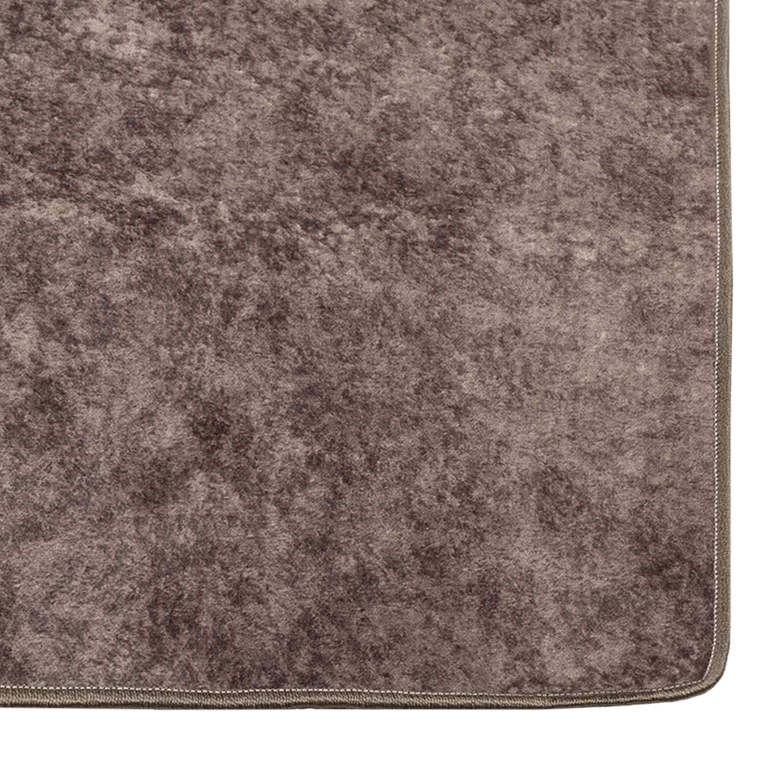 Marsa Tapis de couloir long moderne, lavable en machine, en velours de polyester avec dessous en PVC antidérapant, gris, 450 x 80 cm