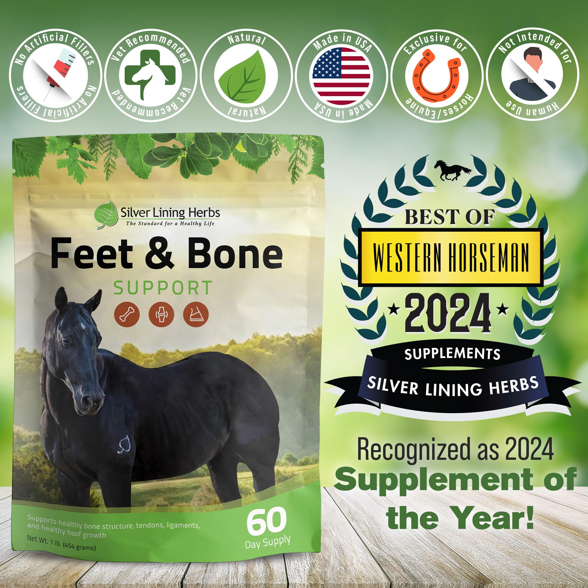 Silver Lining Herbs Feet & Bone Horse Hoof Supplements, Tendons — Amazon image 5