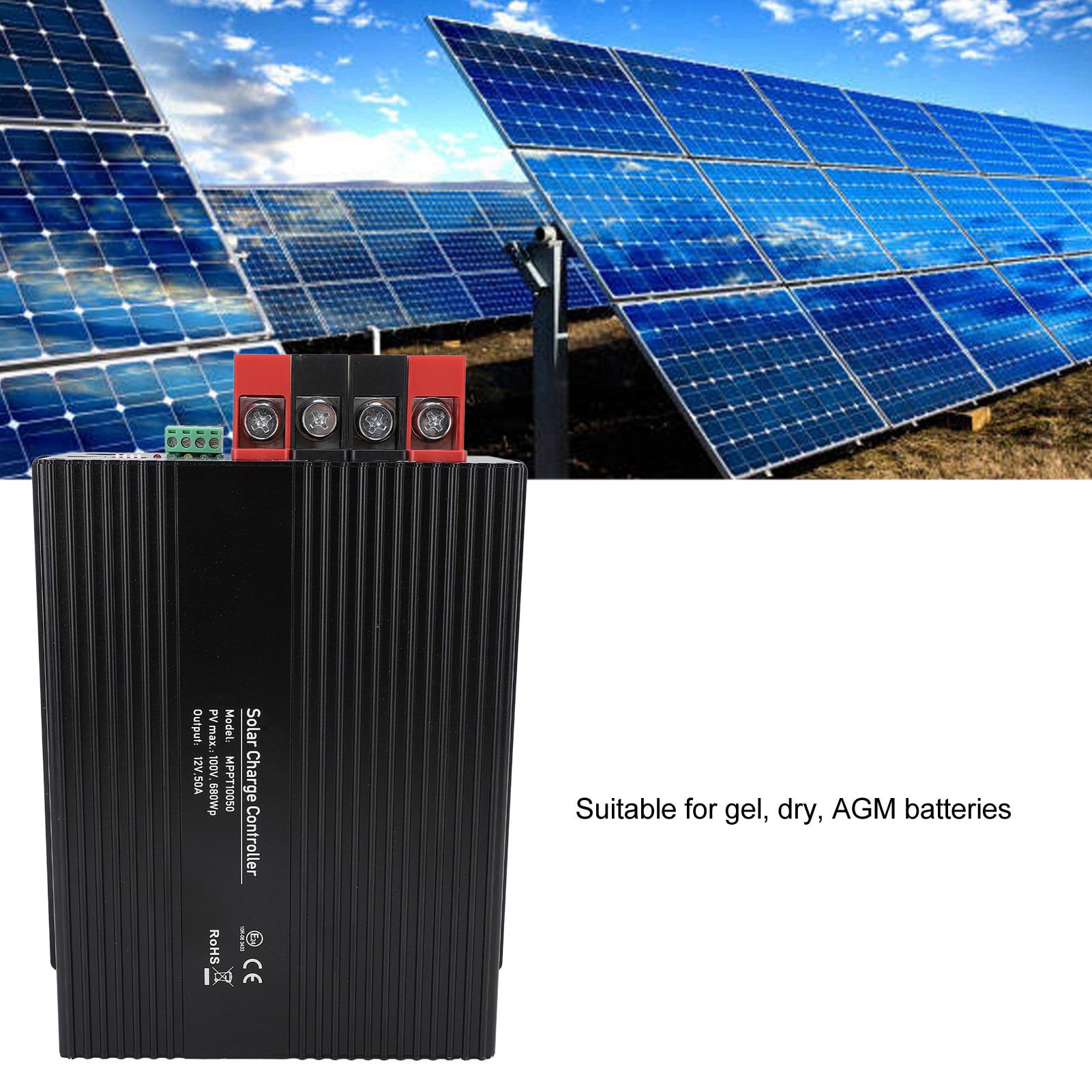 Kontroler ładowania Słonecznego 40A MPPT, Automatyczny Inteligentny Regulator 12V 24V z Wyświetlaczem LCD Ustawienie Timera z Podwójnym Portem USB, dla Systemu Paneli Słonecznych