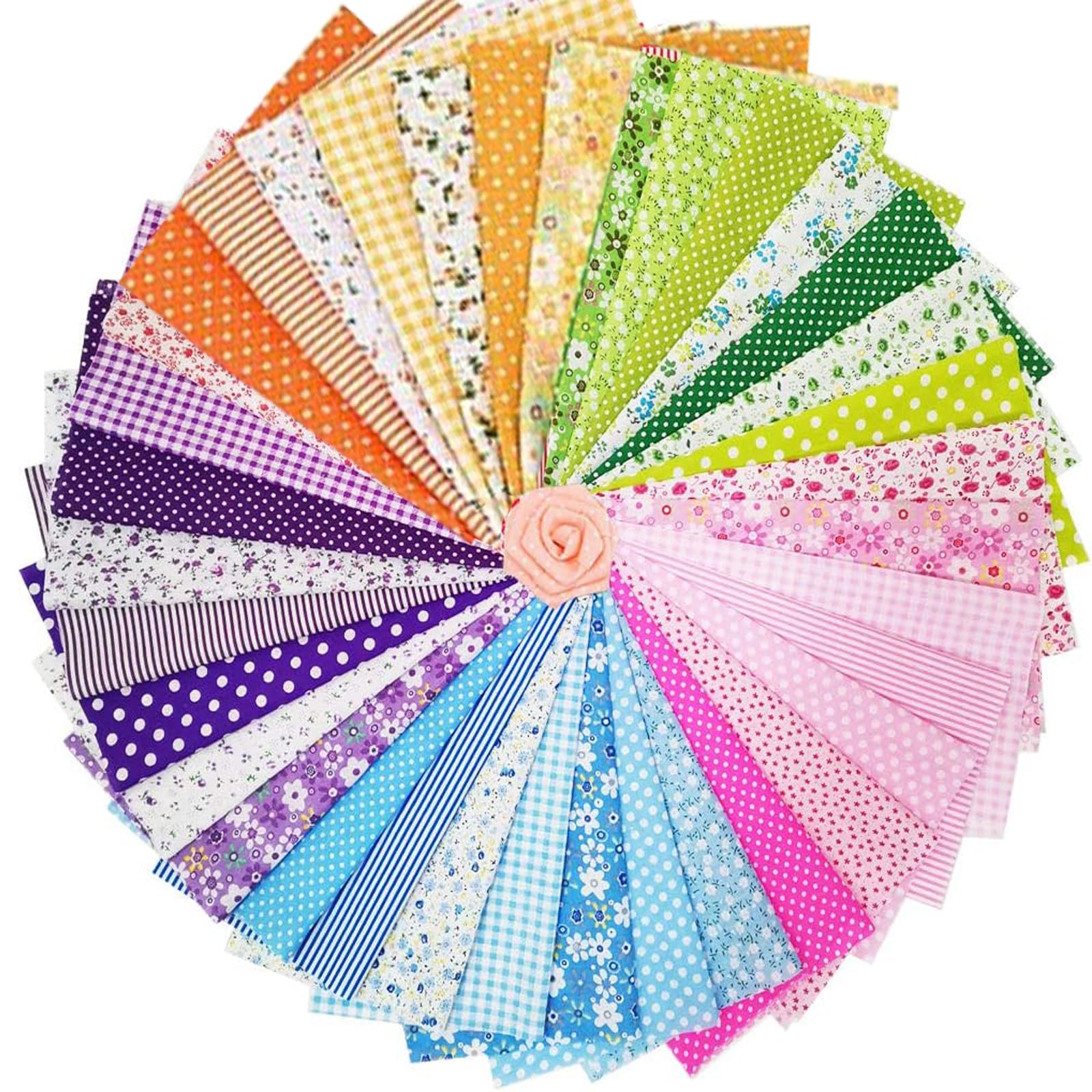 Lot De 30 Carrés De Tissu Coton - Patchwork, Couture DIY, 20x25cm Multicolore