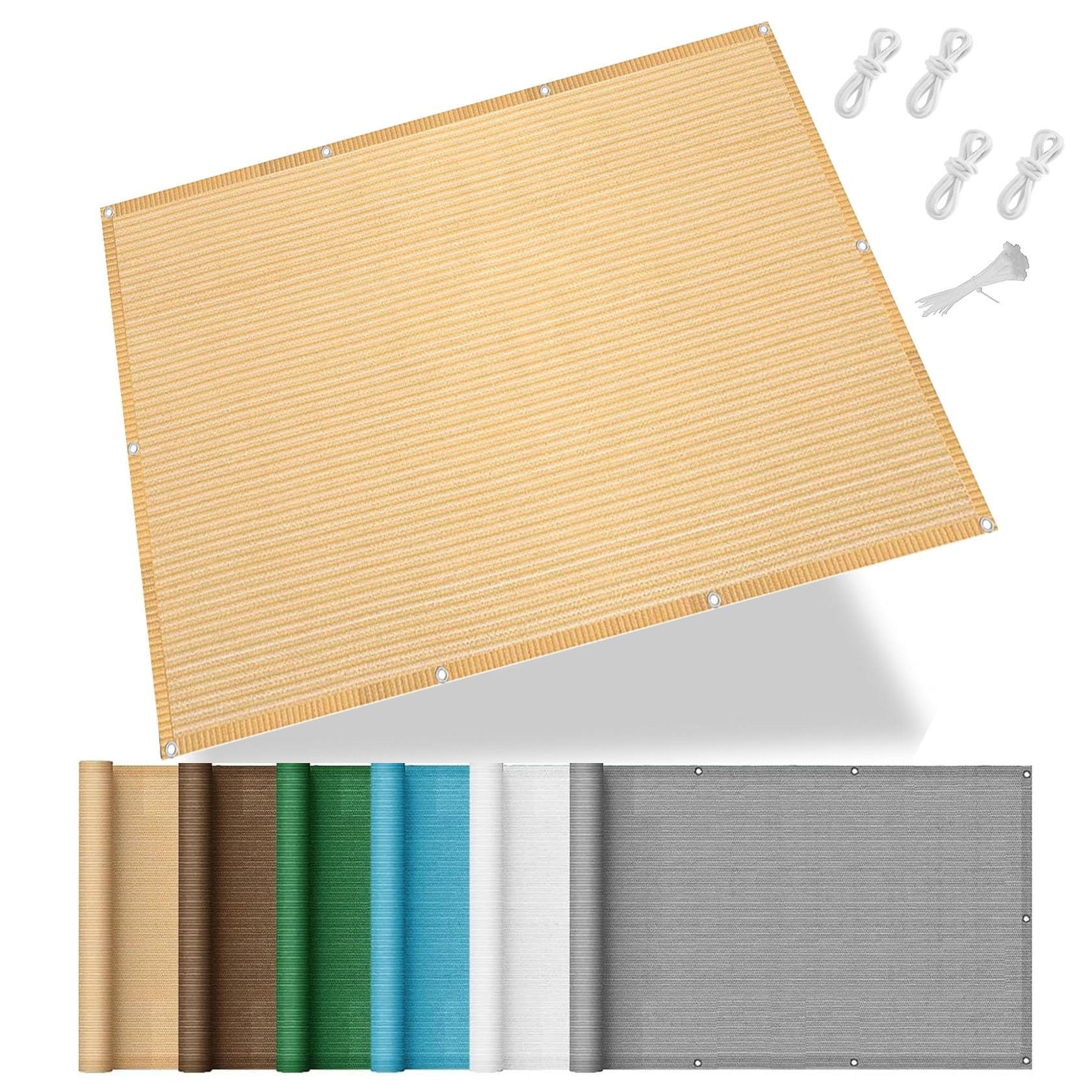 Filet d'ombrage crème 140x750 cm en HDPE respirant pour votre jardin