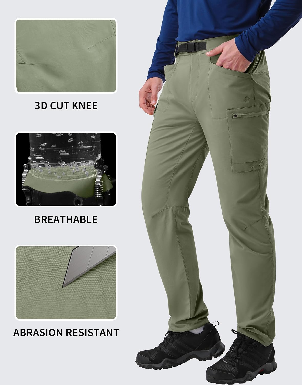 Pioneer Camp Men's Hiking Cargo Pants Lightweight Quick Dry Outdoor Water Resistant Work Tactical Pant for Men Travel Fishing - Image 4