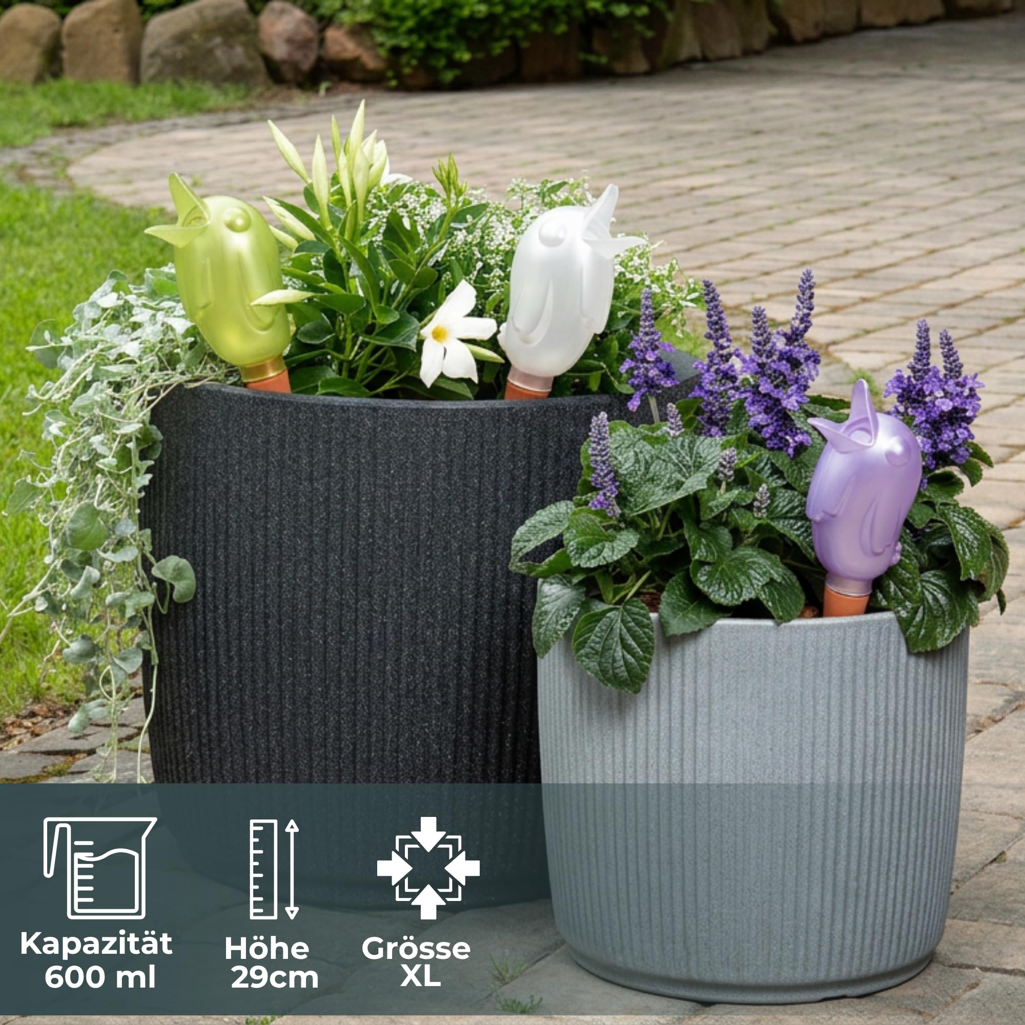Lot de 3 fleurs d'arrosage boule d'arrosage Distributeur d'eau * bordy XL * – 29 cm/620ml