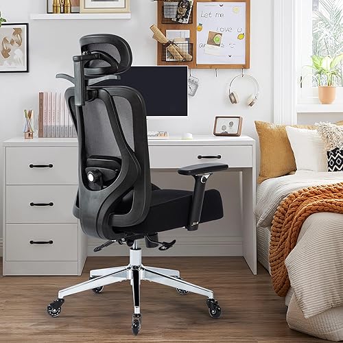 Miniatura 9 de Silla de oficina de 500 libras, silla de escritorio ergonómica de malla para personas pesadas, silla de oficina resistente con cojín de asiento