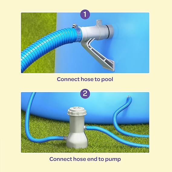 Replacement Hose For Above Ground Pools [Set of 2] 1.25 Diameter, 59 Long Accessory Pool Pump Replacement Hose - Filter Pump Hose Compatible with Intex Pump Models #607/#637