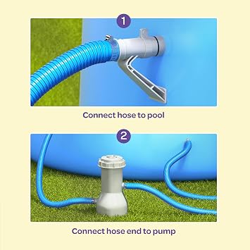 Replacement Hose For Above Ground Pools [Set of 2] 1.25 Diameter, 59 Long Accessory Pool Pump Replacement Hose - Filter Pump Hose Compatible with Intex Pump Models #607/#637
