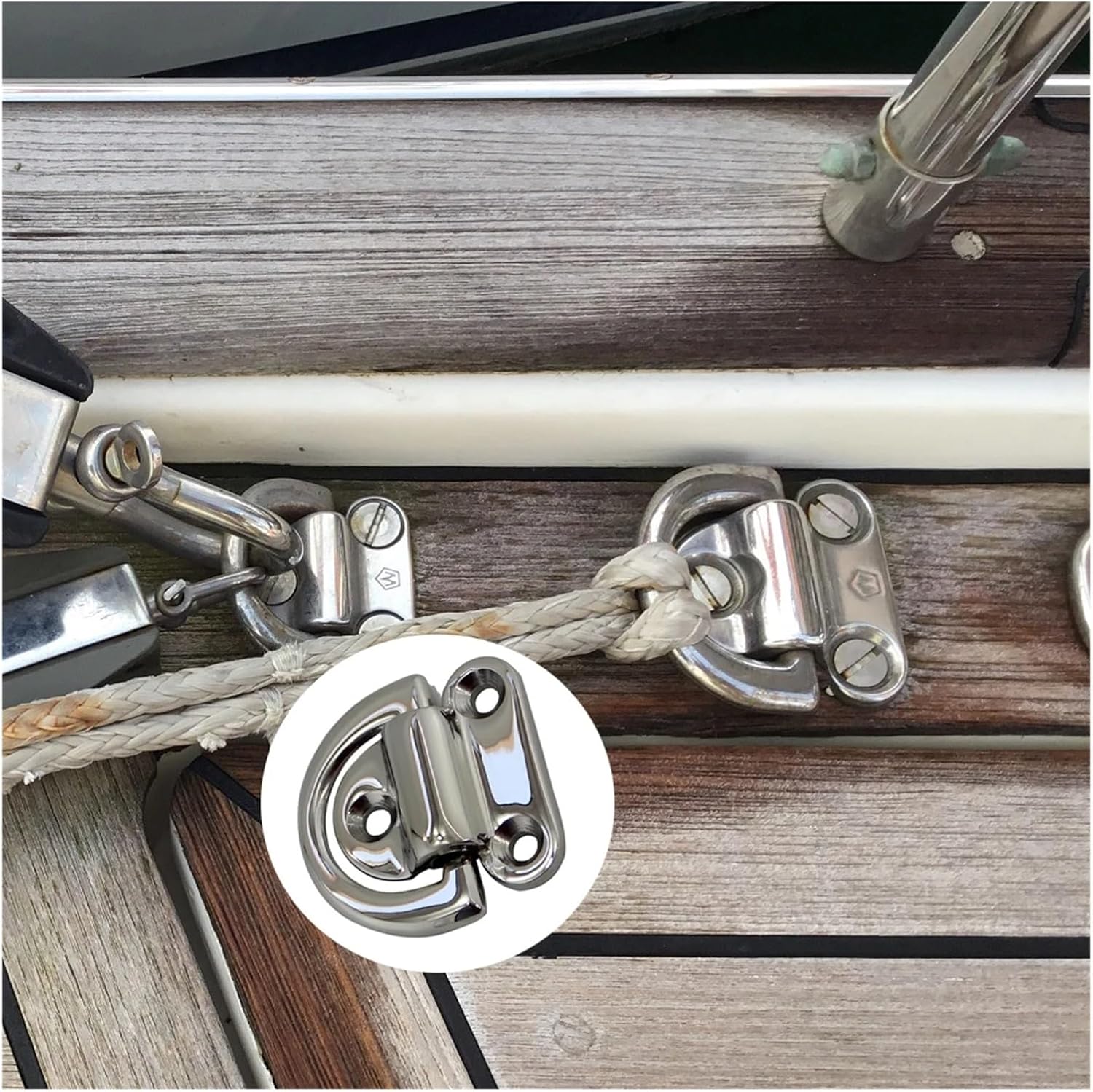 Ship Fittings 1PCS 316 Stainless Steel Folding Pad Eye Marine Hardware Boat 6mm 8mm 10mm Folding Pad Eye Stainless Sailboat Hardware Marine Hardware(6mm)