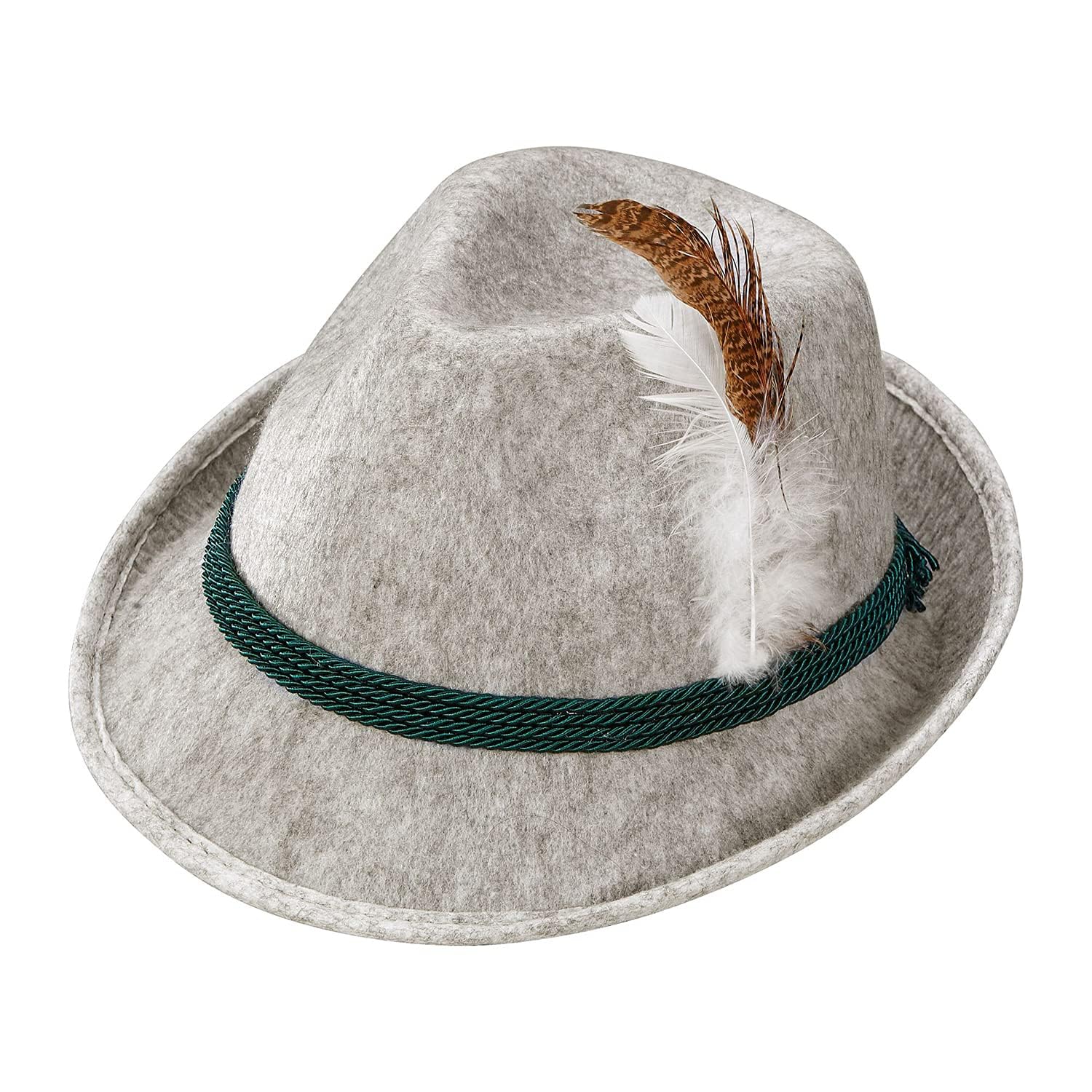 W WIDMANN MILANO Party Fashion - 11761 - Bawarski kapelusz fedora z piórami dla dzieci, tradycyjny kapelusz kostiumowy, festiwal piwny, festiwal ludowy, jarmark kościelny