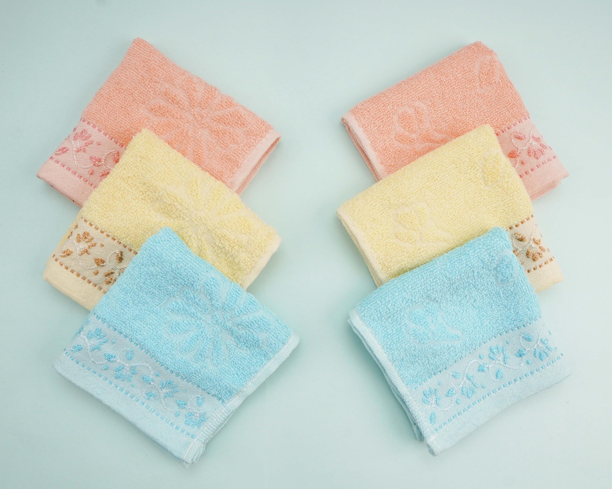 Soft Cotton Terry Face Towel Set for Women, Girls and Kids | 25 x 25 CM | 2 - Pack-image-4