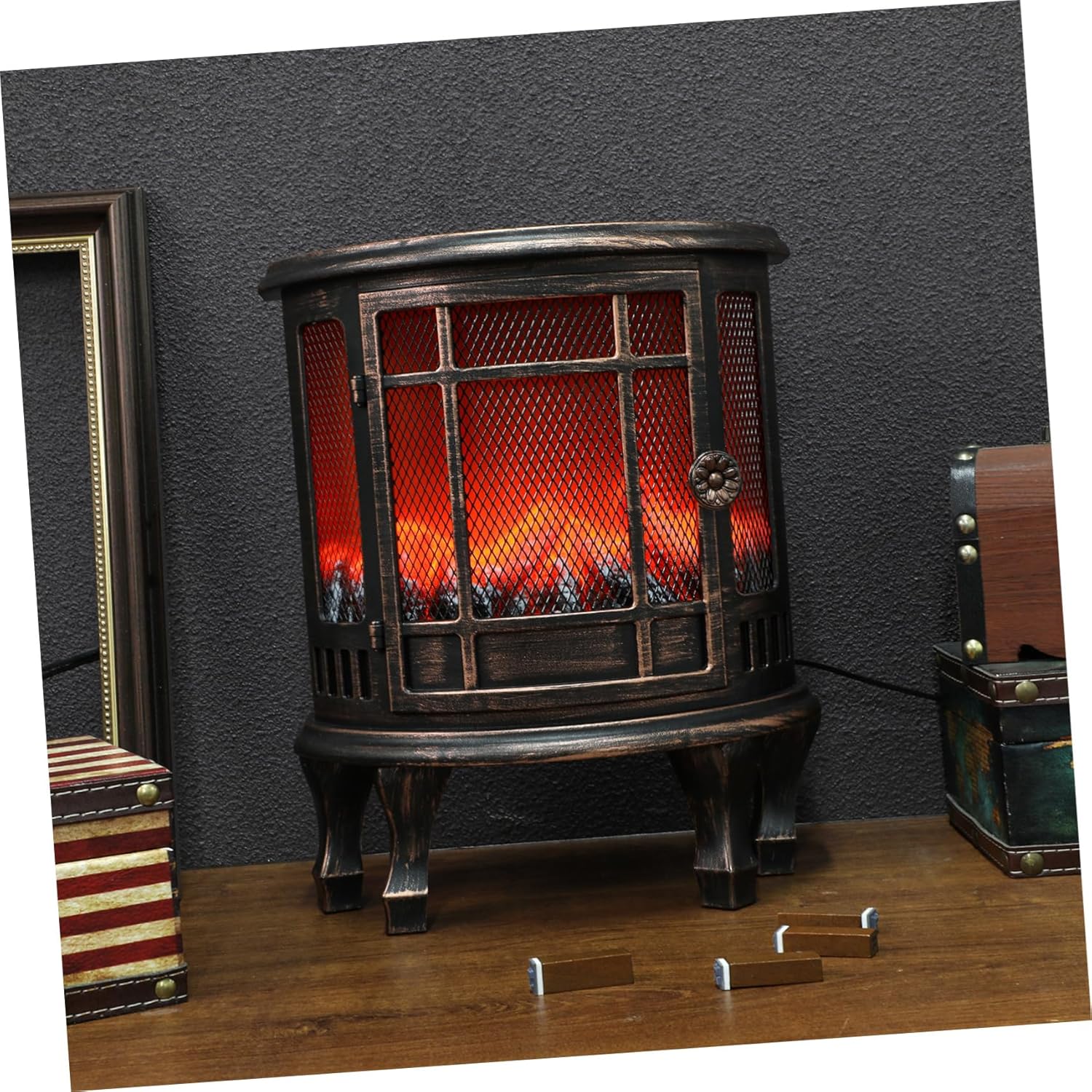 Ciieeo Cozy Living Room Lamp Battery Light Fireplace Flame Decor Night Light Home Adornment