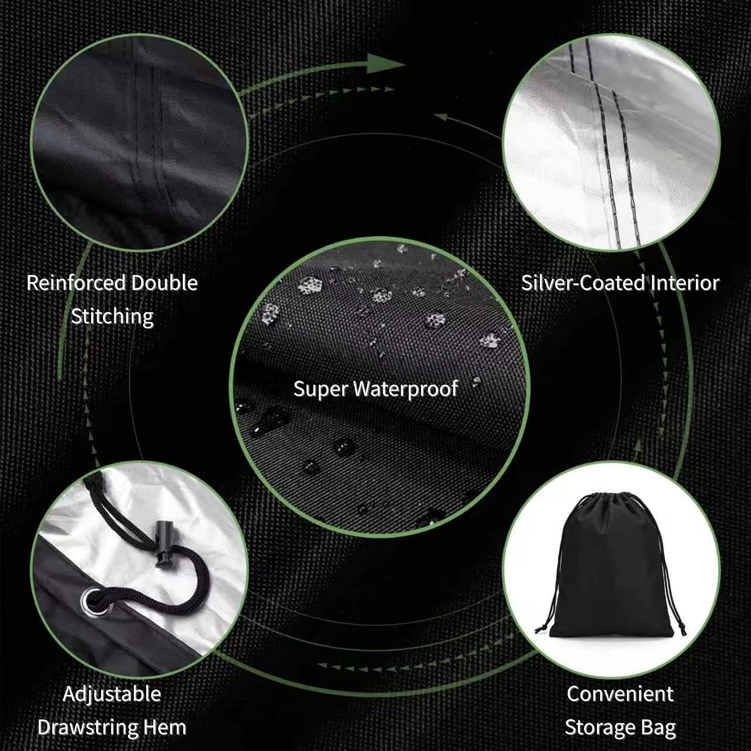 Push Lawn Mower Cover for Outdoor, Large 94 x 19.5 x 13.5 in Waterproof Lawnmower Cover 210D Oxford Fabric, Heavy Duty Mower Cover with Storage Bag