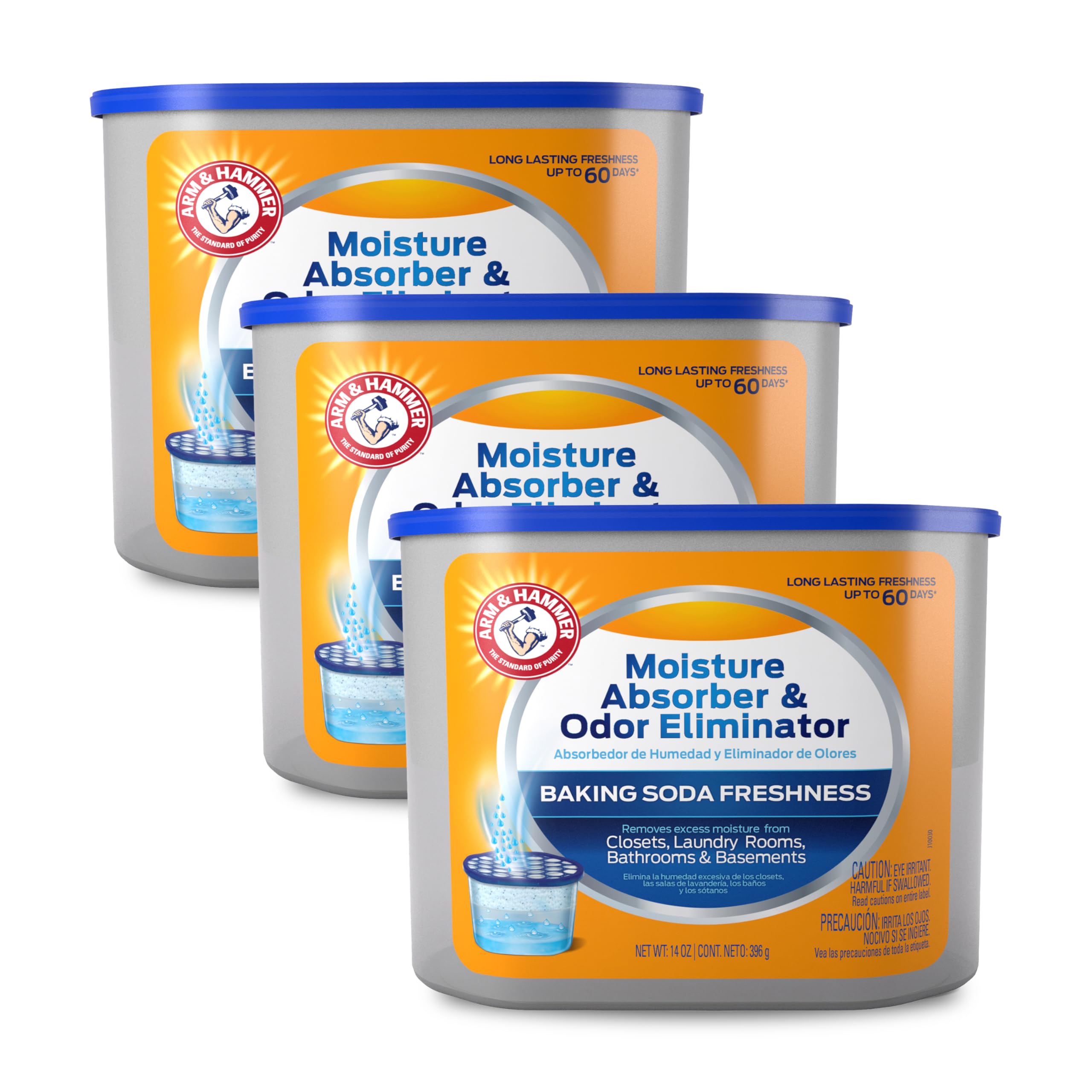 Arm & Hammer Fragrance Free Refillable Moisture Absorber and Odor Eliminator 14 oz. Tub