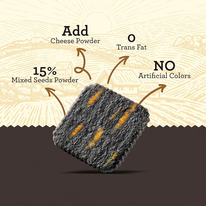 Galletas Vloong Black Seeds & Cheese Flavor Thin Crackers 6.3 oz miniatura 4