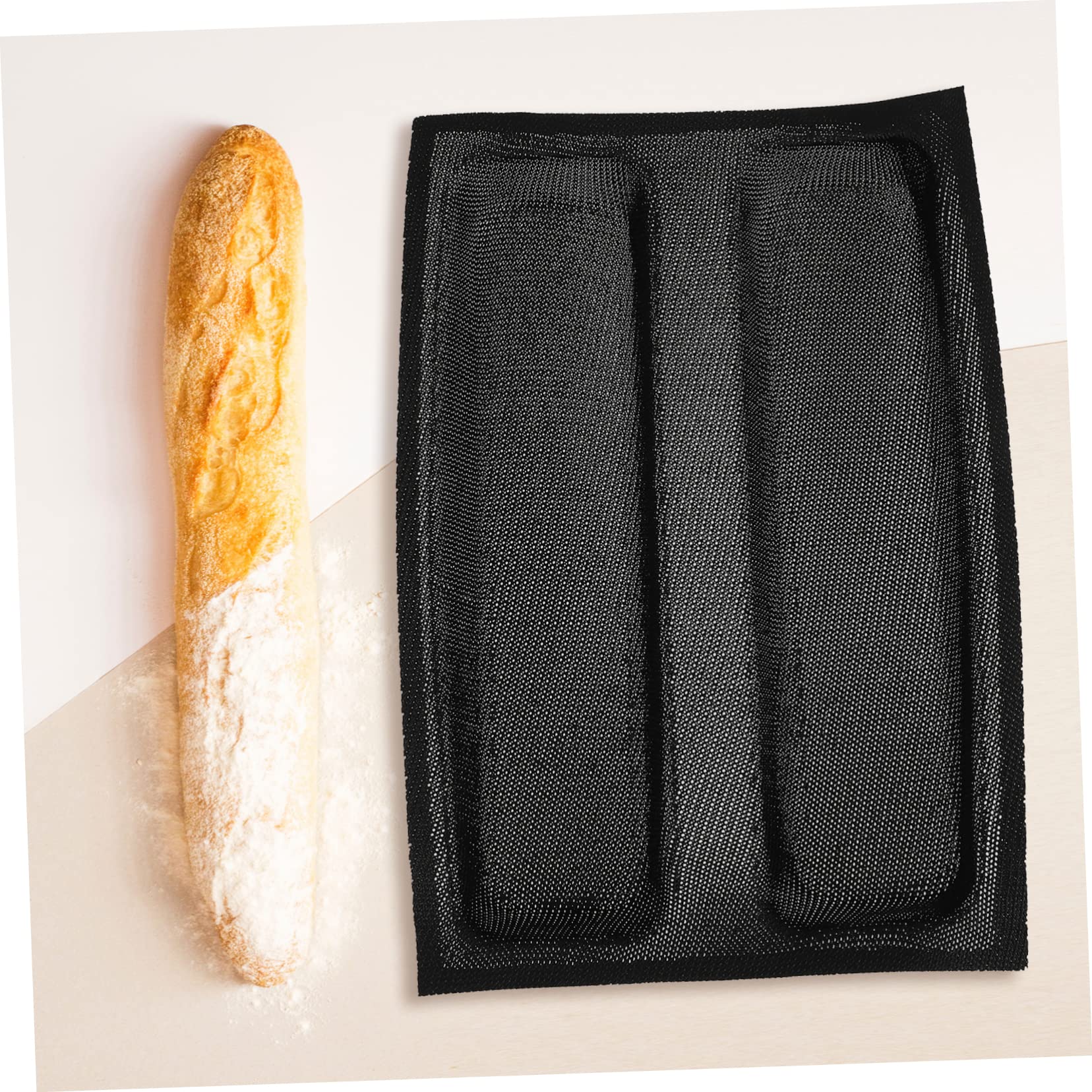 Cabilock 2 Pcs 2 Slot Bread Baking Mold Non-stick Breathable Silicone Professional Bread Mould for Baking Loaf Pans