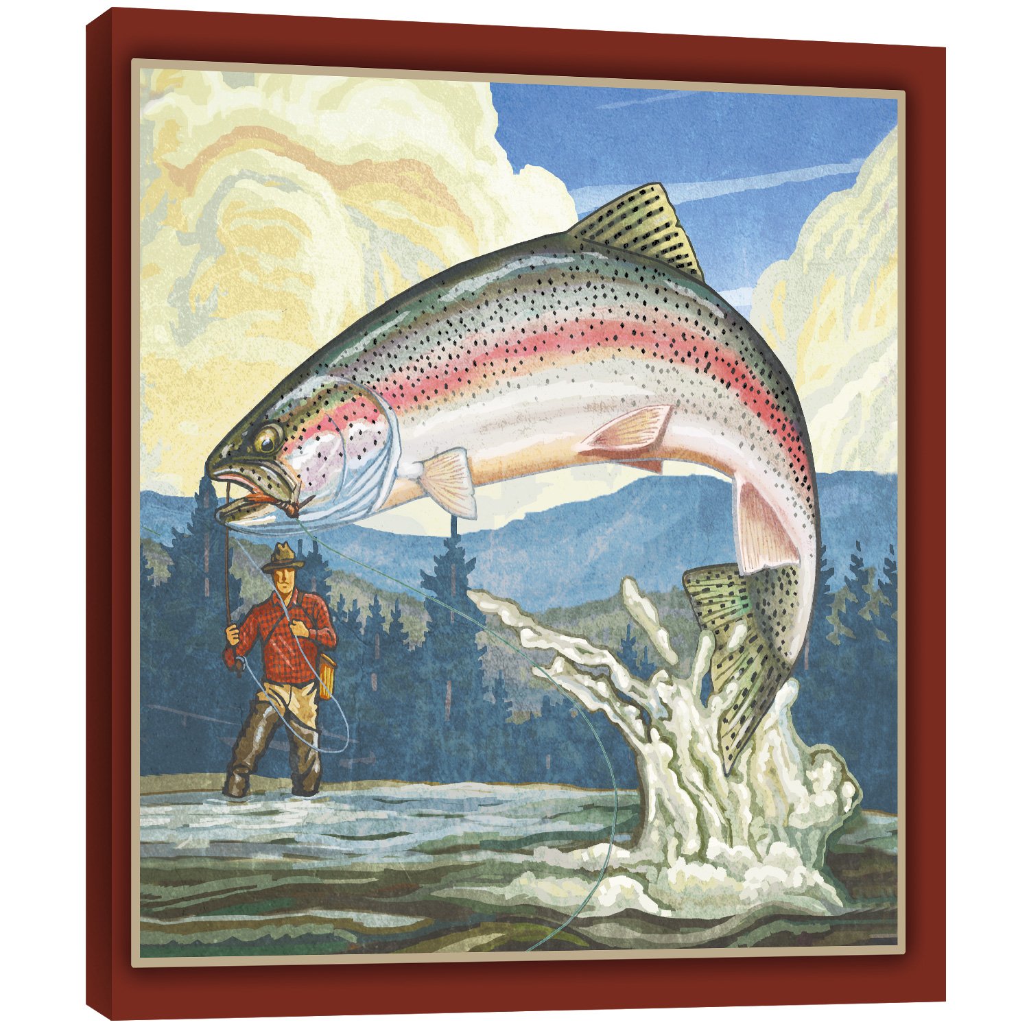 Tree-Free Greetings 81075 11.25 x 11.25-Inch Rainbow Trout Themed Paul A. Lanquist Art EcoArt Home Decor Wall Plaque