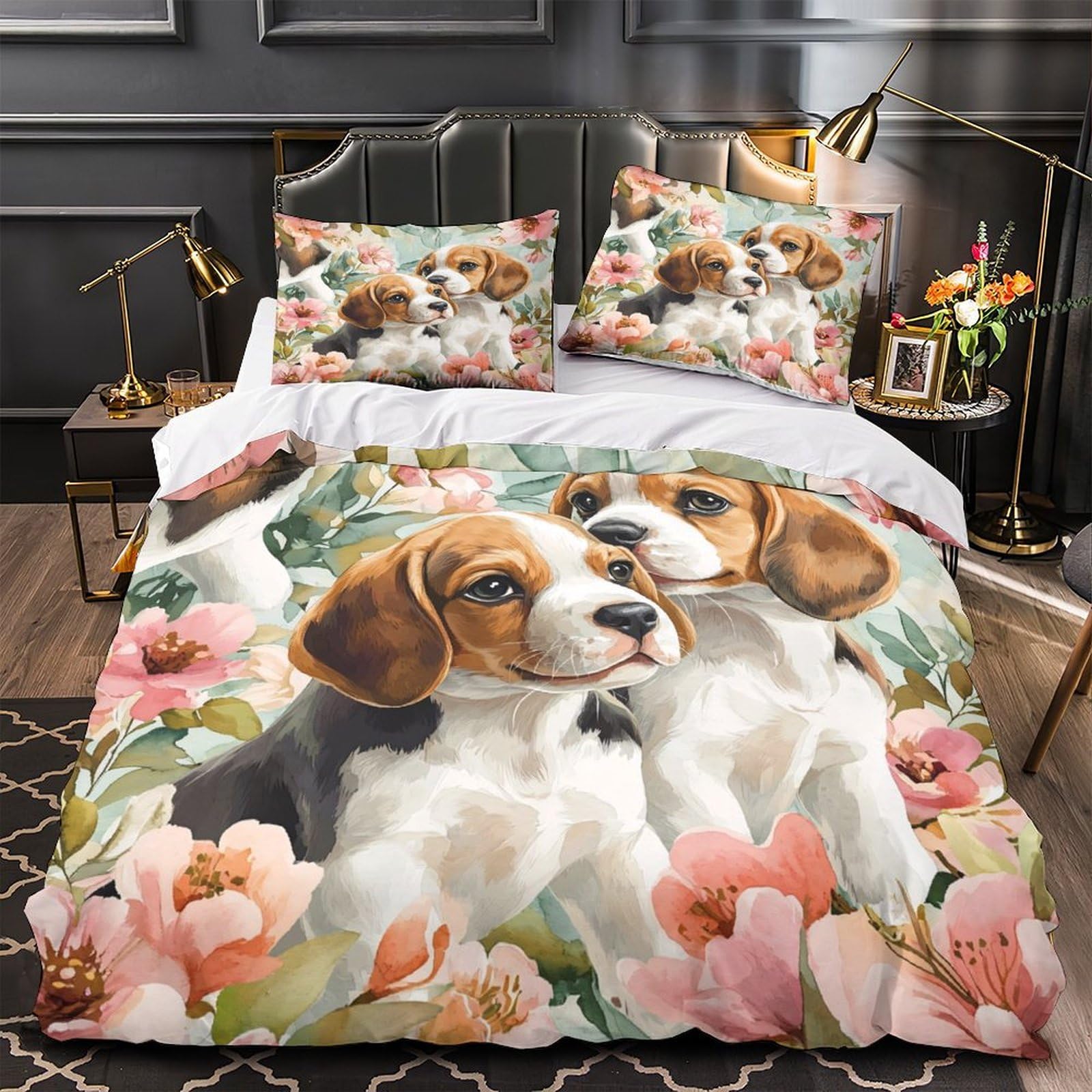 Housse de couette 3D hypoallergénique et douce pour lit king size 220x240cm