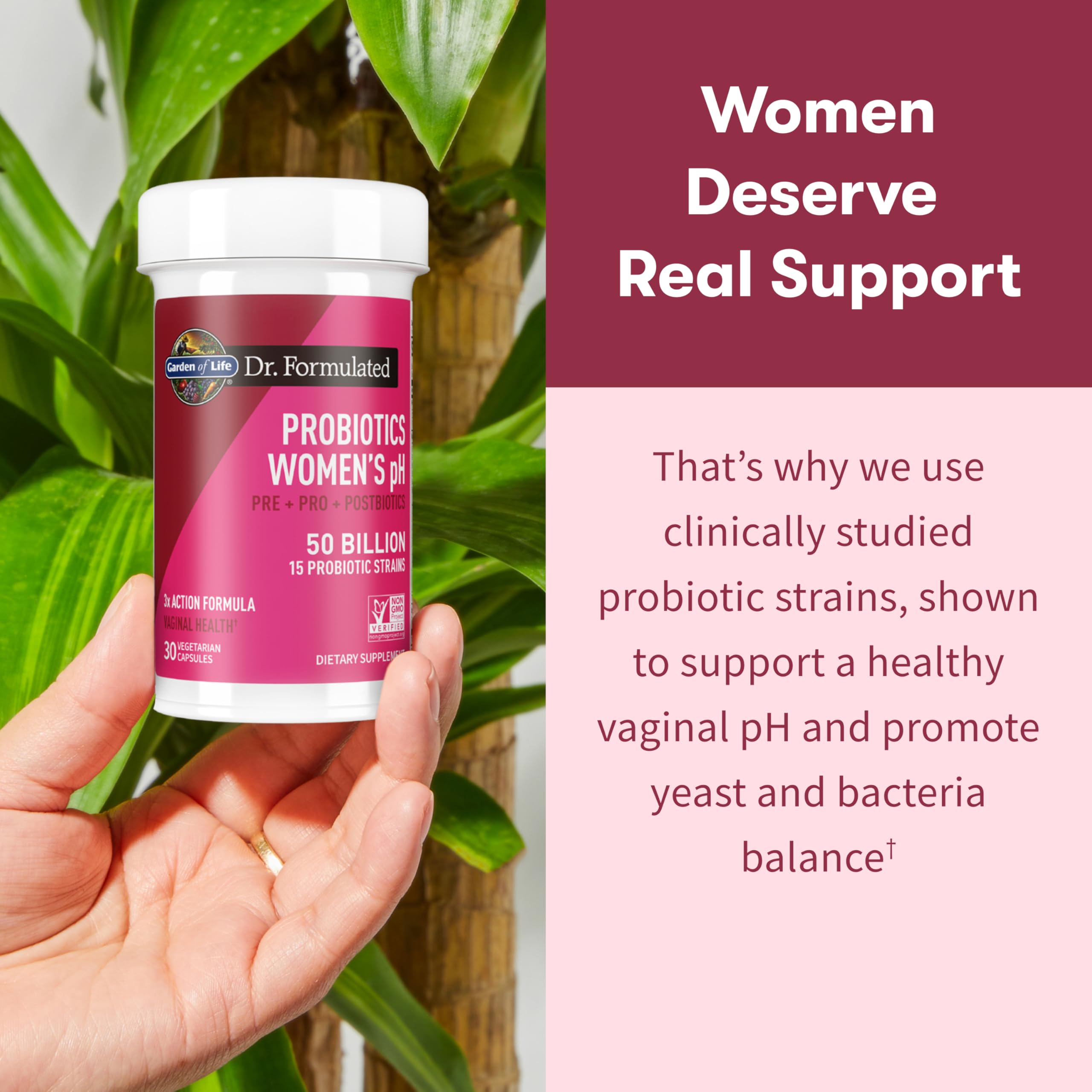 Garden of Life Dr Formulated Once Daily 3-in-1 Complete Prebiotics, Postbiotics & Probiotics for Women, PRE + PRO + POSTBIOTIC Supplement for Women’s Digestive, Immune & Vaginal Health, 30 Day Supply