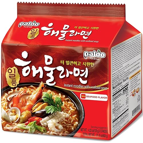 Paquete familiar de ramen coreano Paldo (mariscos)