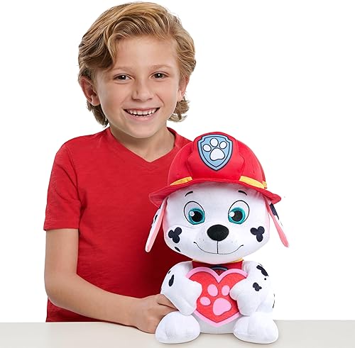 Miniatura 3 de Just Play Paw Patrol Marshall de peluche grande de San Valentín, juguetes para niños a partir de 3 años